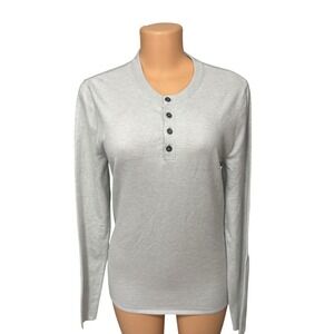 Express Light Gray‎ Long Sleeve Henley Sweater Women's Size Small